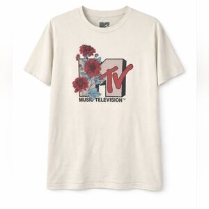 MTV Floral Logo Graphic Tee XXL Cream